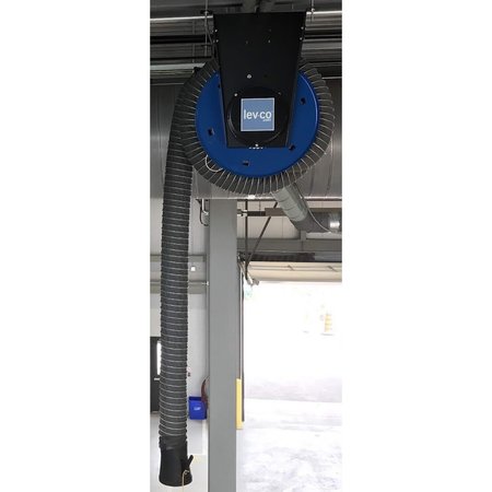 LEV-CO 6" Low Temp spring recoil hose reel c/w 25' of hose, spring recoil and ratchet lock HRM-6-25-LT